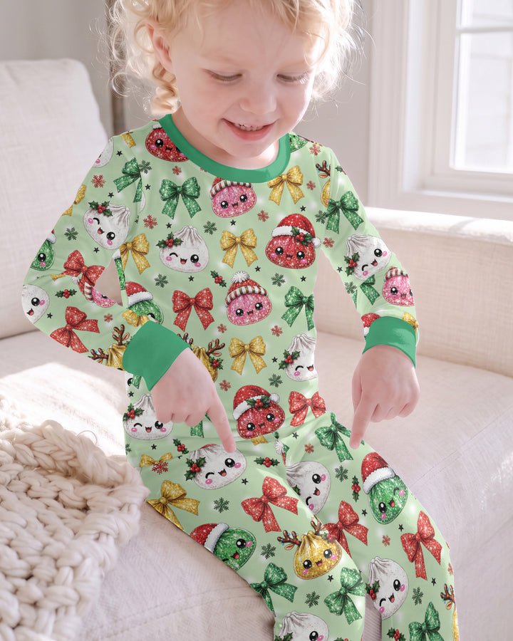 You're A Christmas Dumpling Bamboo Two Piece Long Sleeve Pajama Set