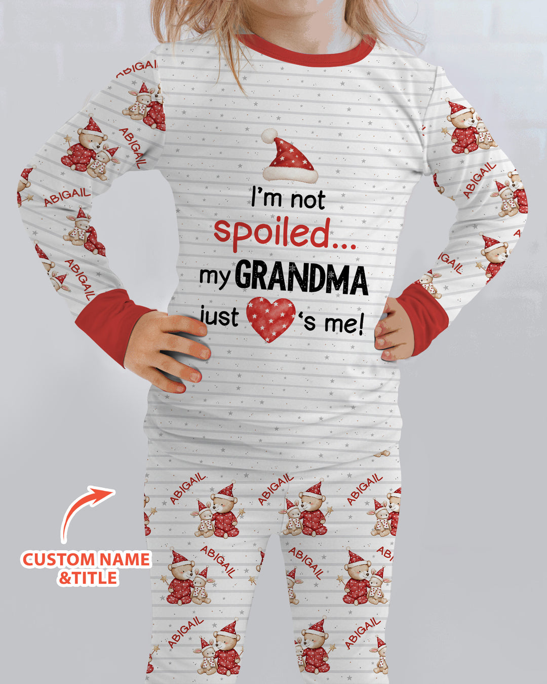 Custom Name I'm Not Spoiled Bamboo Two Piece Long Sleeve Pajama Set