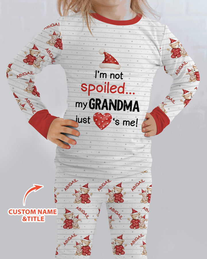 Custom Name I'm Not Spoiled Bamboo Two Piece Long Sleeve Pajama Set