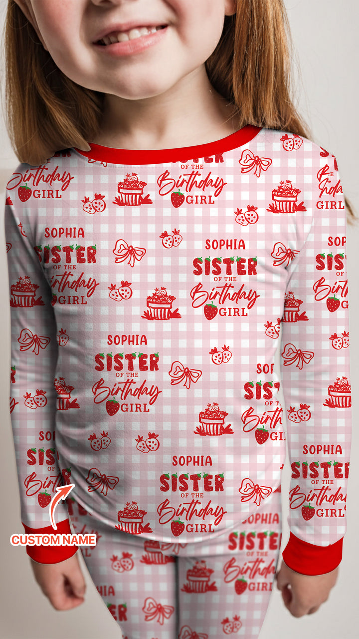 Berry 1st Birthday Sister & Me Matching  Bamboo Two Piece Long Sleeve Pajama Set