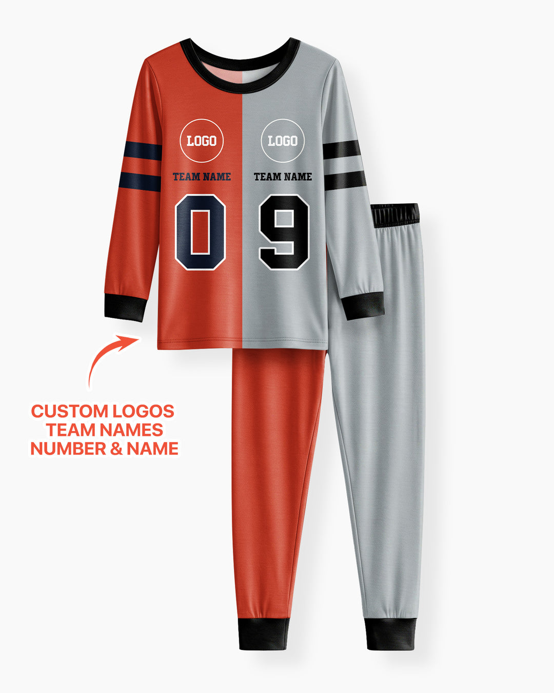 Football Rivalry Family Personalized Bamboo Two Piece Long Sleeve Pajama Set