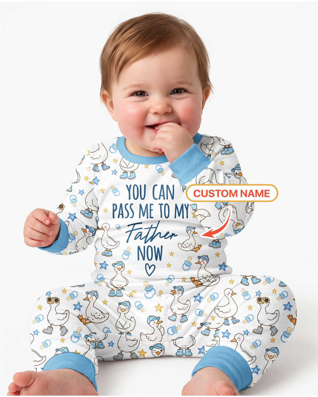 You Can Pass Me To Personalized Bamboo Two Piece Long Sleeve Pajama Set