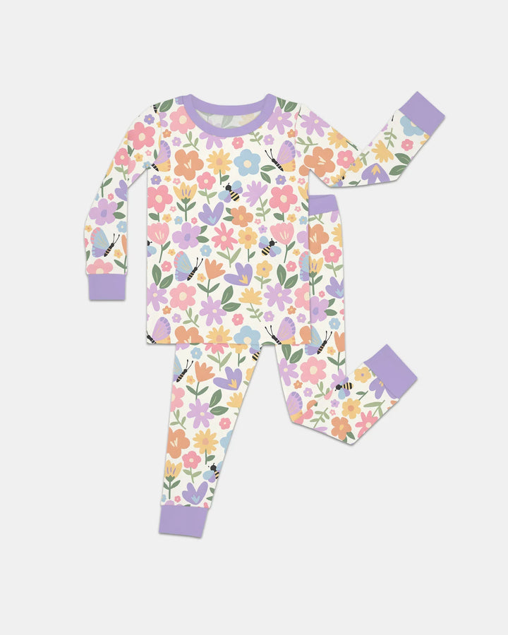 Flower Gardens Bamboo Two Piece Long Sleeve Pajama Set