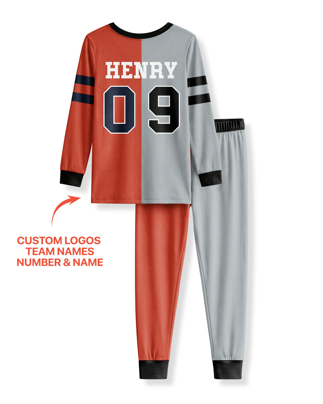 Football Rivalry Family Personalized Bamboo Two Piece Long Sleeve Pajama Set
