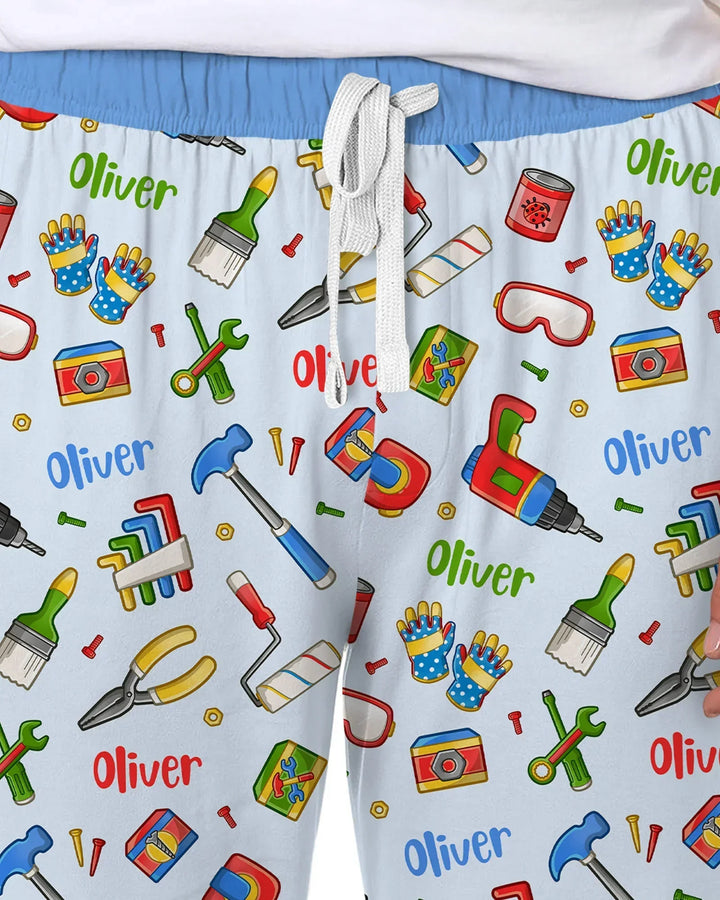 Custom Name Dad & Me Fixer Crew Bamboo Men's Pajama Set