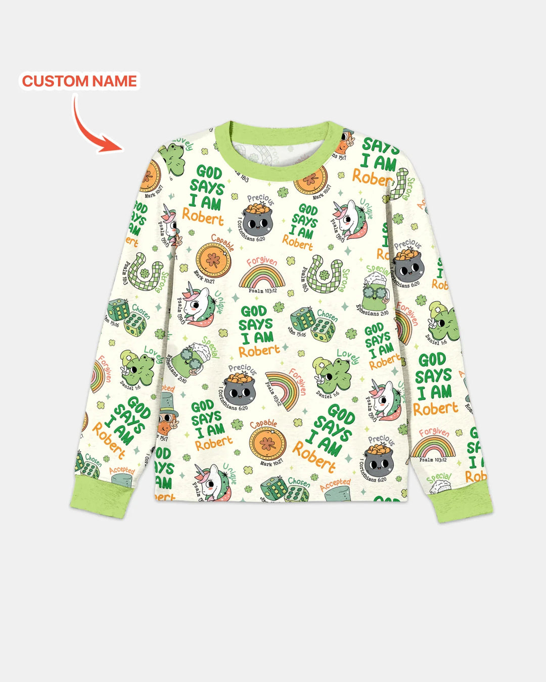 Personalized God Says I Am St. Patrick's Day Family Matching Bamboo Men's Pajama Set