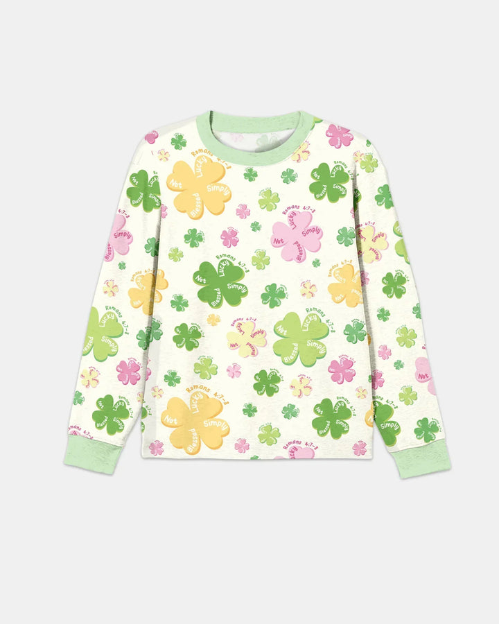 Shamrocks Print St. Patrick's Day Bamboo Men's Pajama Set