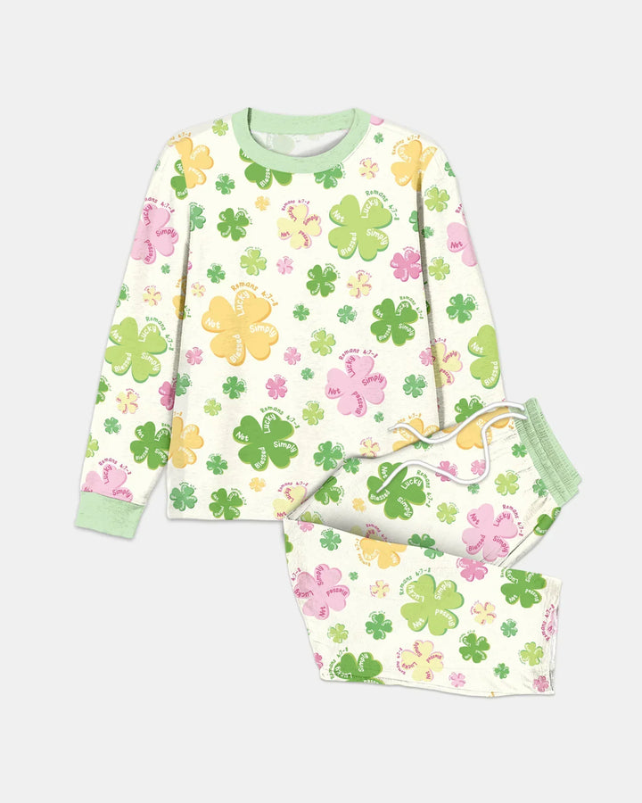Shamrocks Print St. Patrick's Day Bamboo Men's Pajama Set