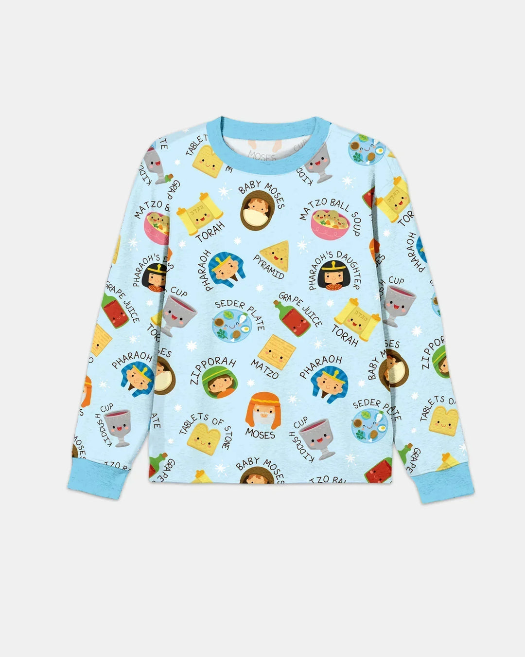 Cute Passover Characters Bamboo Men's Pajama Set
