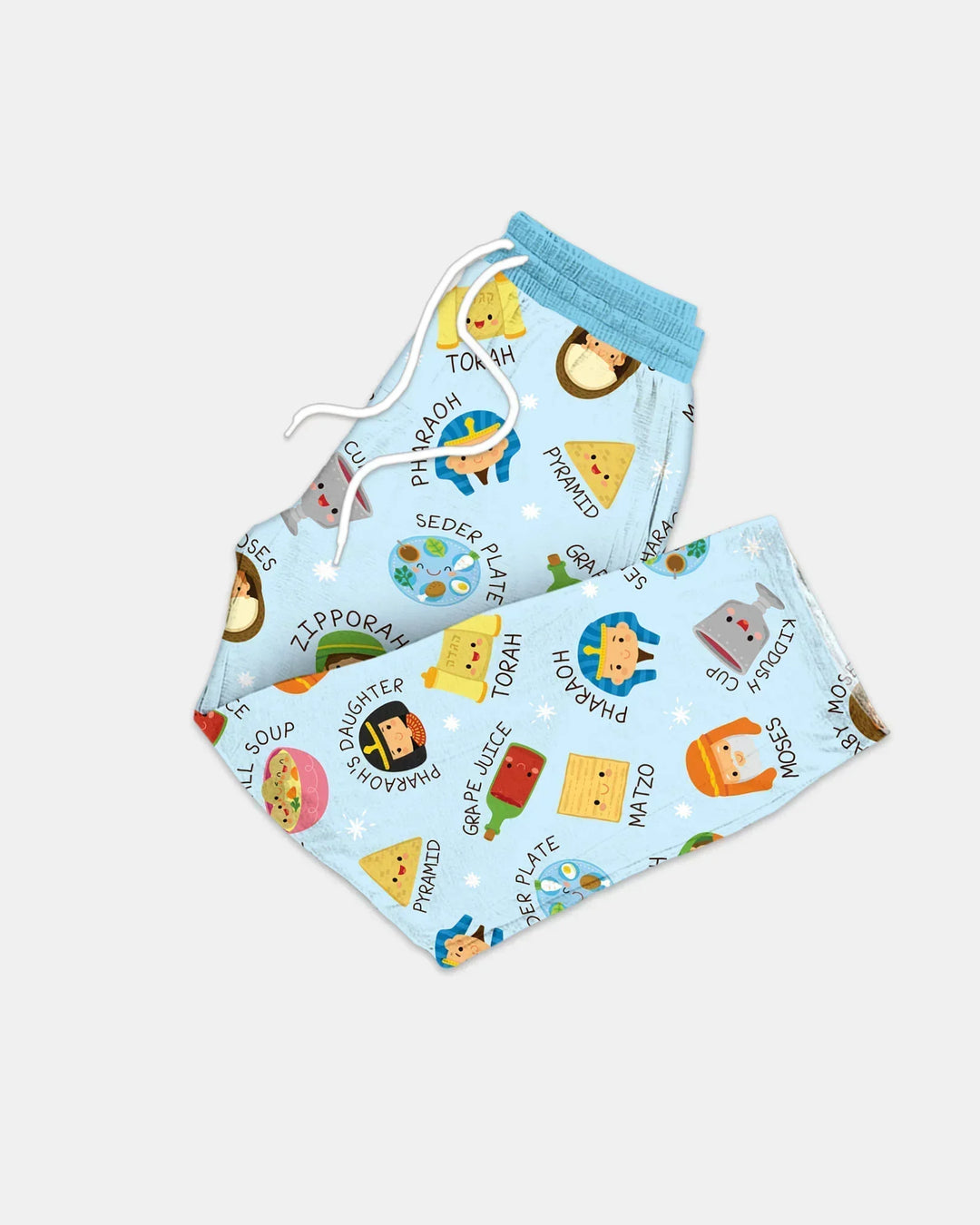 Cute Passover Characters Bamboo Men's Pajama Set