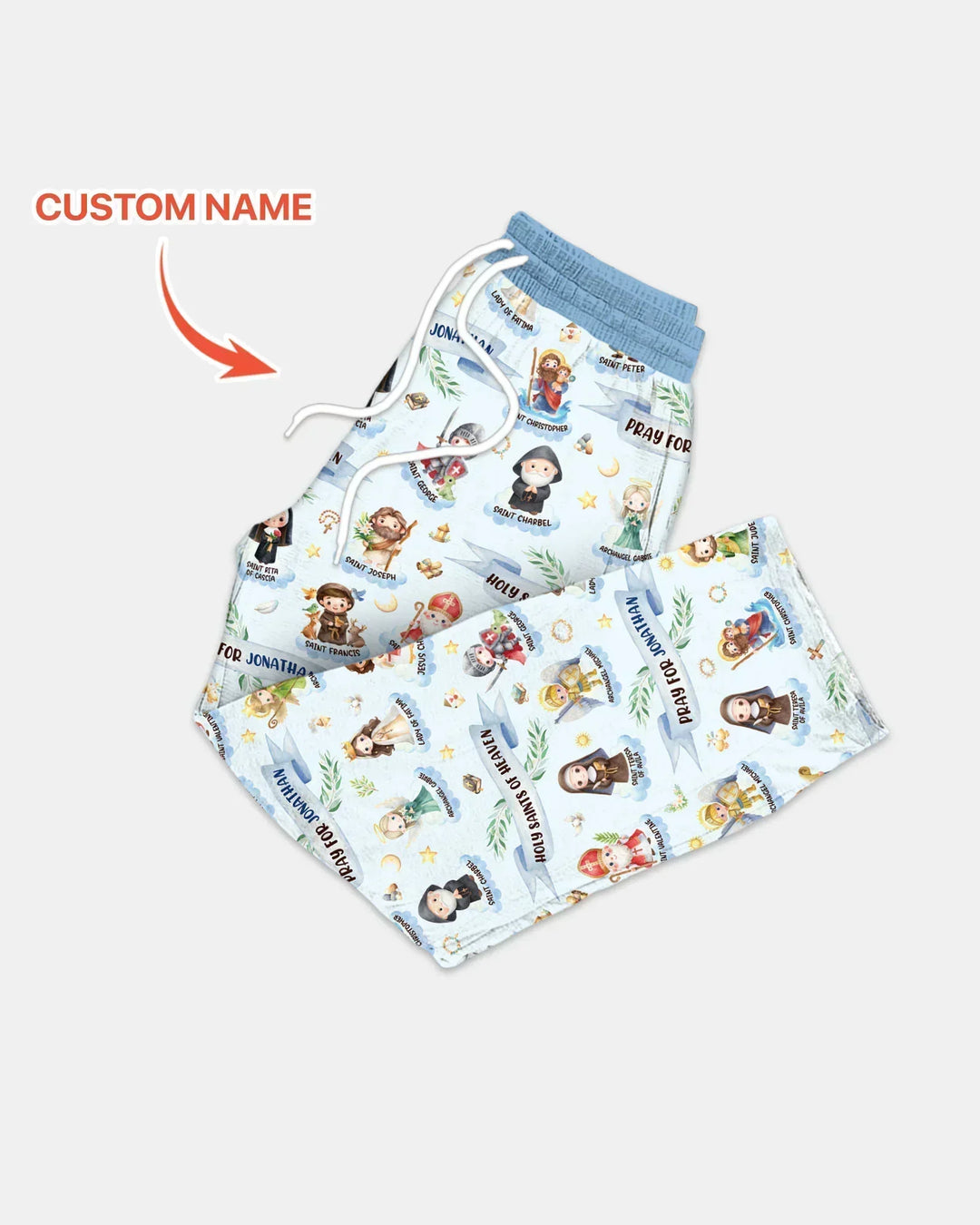 Holy Saints of Heaven Custom Name Bamboo Men's Pajama Set