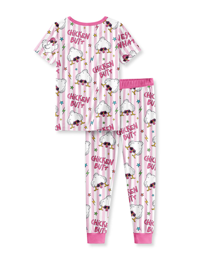 Guess What? Chicken Butt! Bamboo Two Piece Short Sleeve Pajama Set
