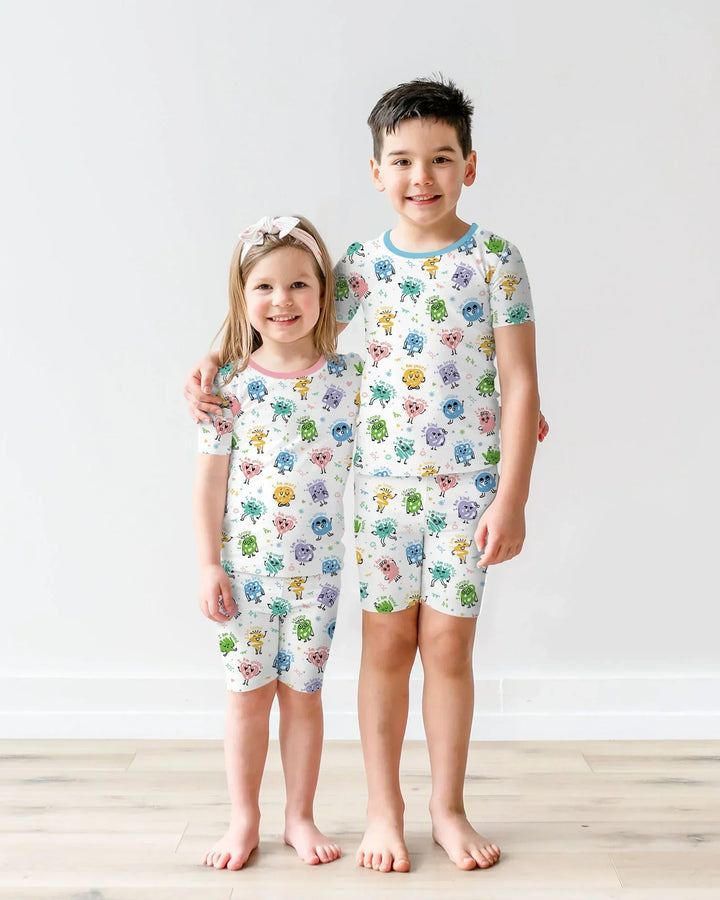 Positive Affirmations Bamboo Two Piece Short Sleeve Shorts Pajama Set