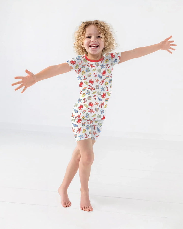 Catch Of The Day Family Matching Bamboo Two Piece Short Sleeve Shorts Pajama Set