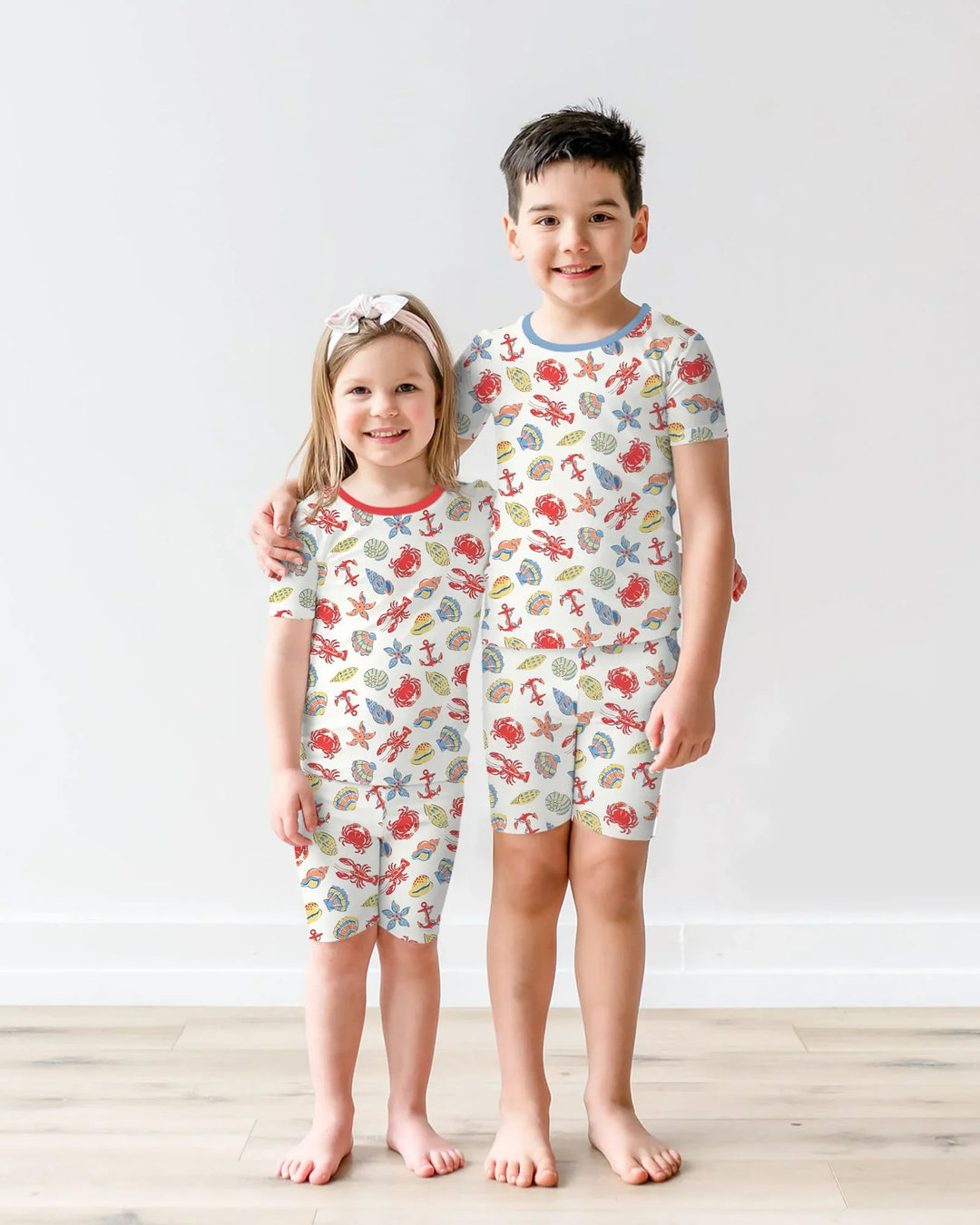 Catch Of The Day Family Matching Bamboo Two Piece Short Sleeve Shorts Pajama Set