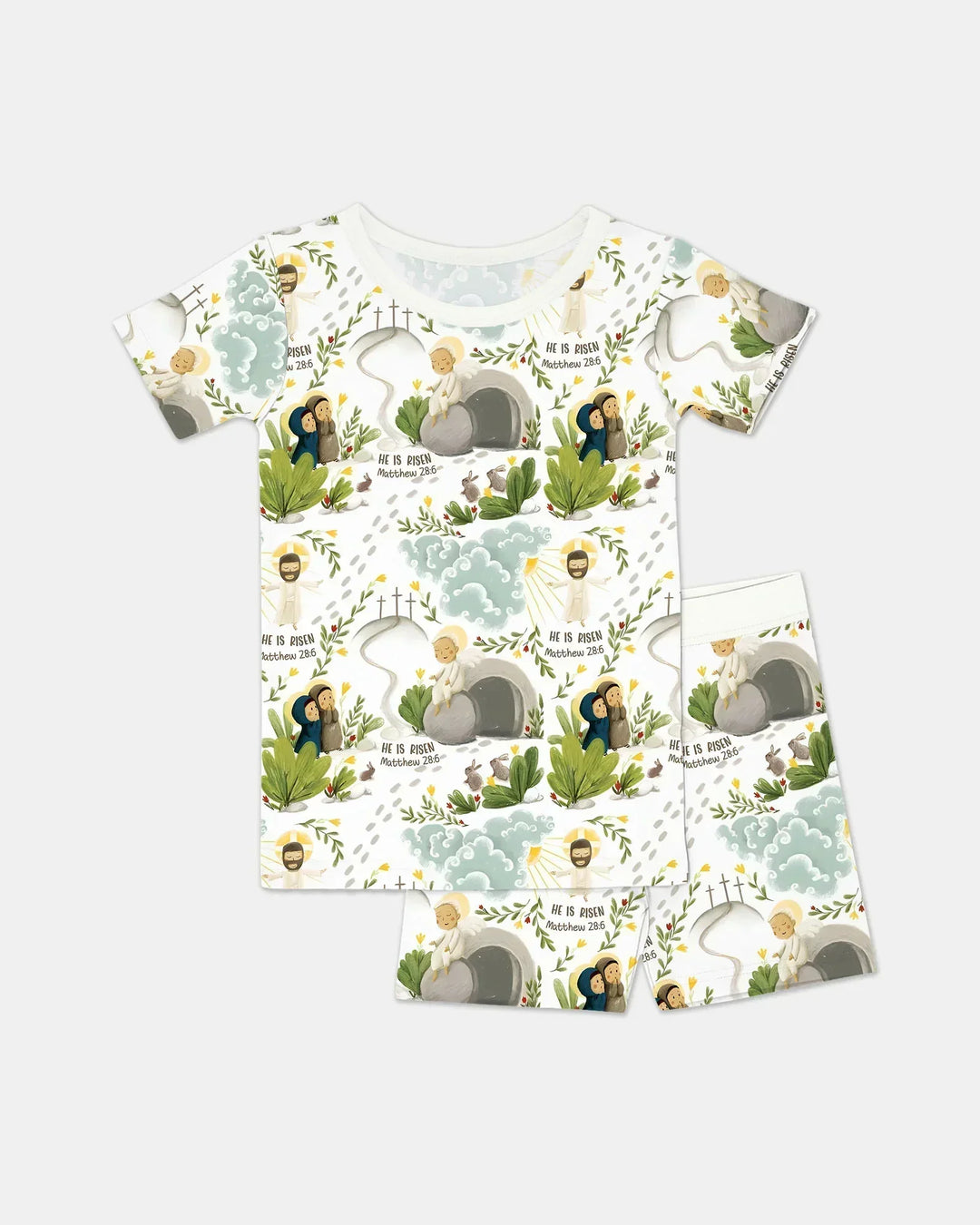 He Is Risen Two Piece Short Sleeve Shorts Pajama Set