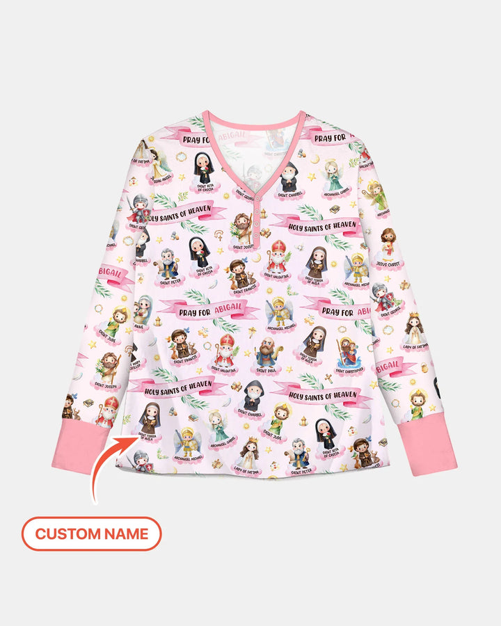 Holy Saints of Heaven Custom Name Bamboo Women Pajama Set