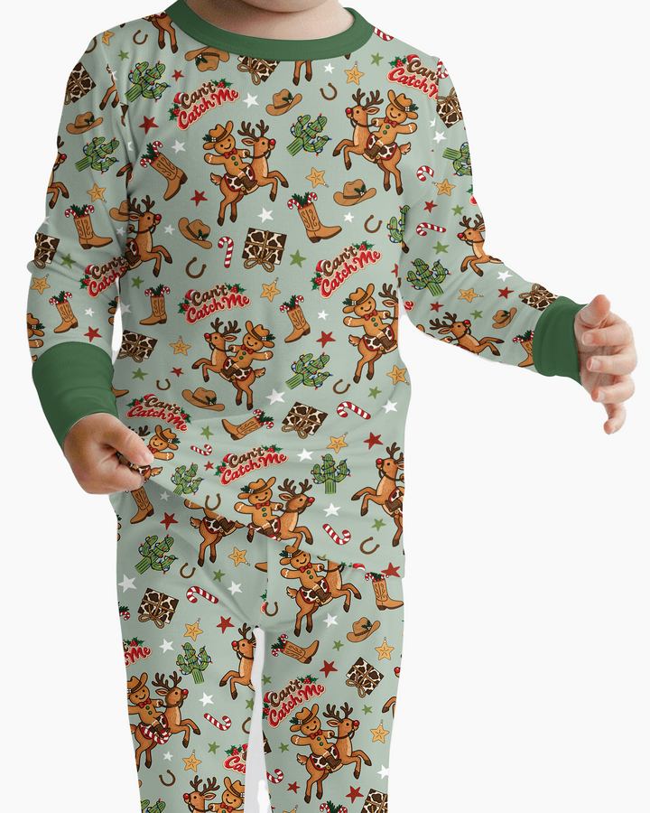 Can't Catch Me Bamboo Two Piece Long Sleeve Pajama Set