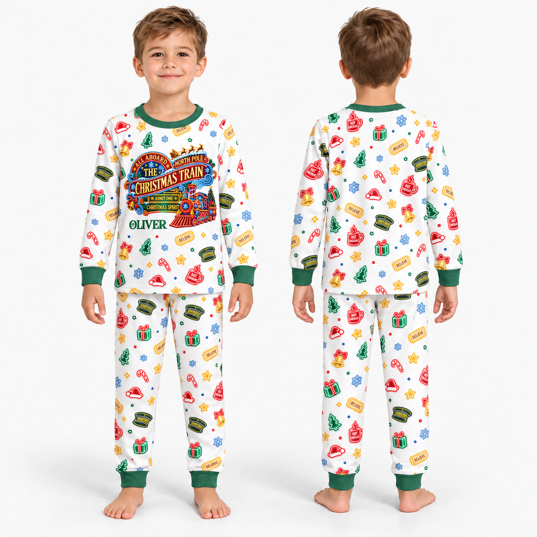Christmas Spirit Express Bamboo Two Piece Long Sleeve Pajama Set