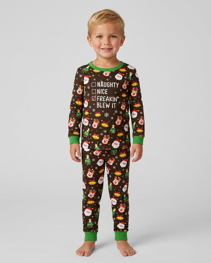 Santa Naughty Nice Bamboo Two Piece Long Sleeve Pajama Set