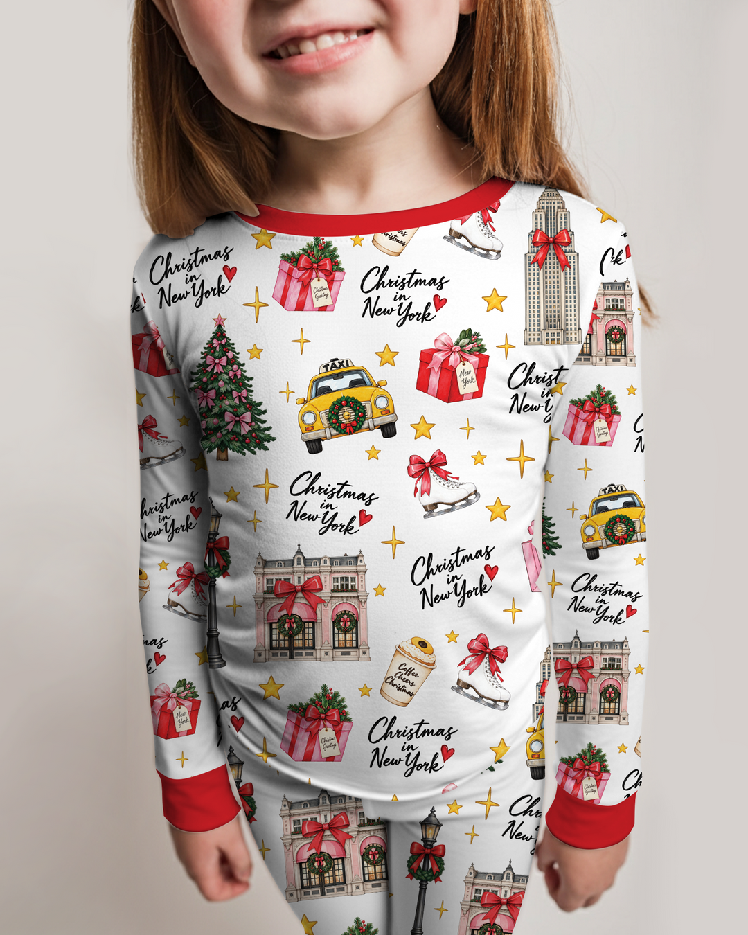 Christmas In NYC Bamboo Two Piece Long Sleeve Pajama Set