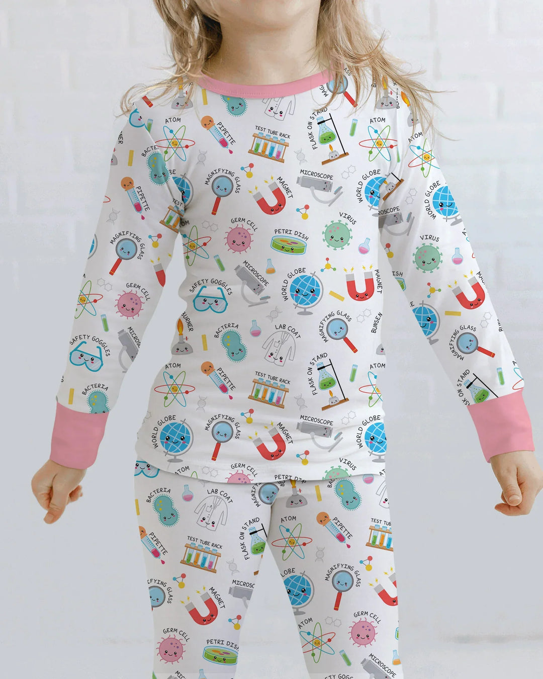 Science Fun Family Matching Bamboo Two Piece Long Sleeve Pajama Set
