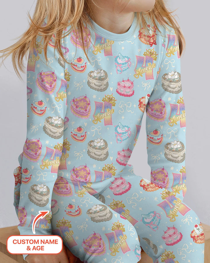 Custom Princess Baby Birthday Bamboo Two Piece Long Sleeve Pajama Set