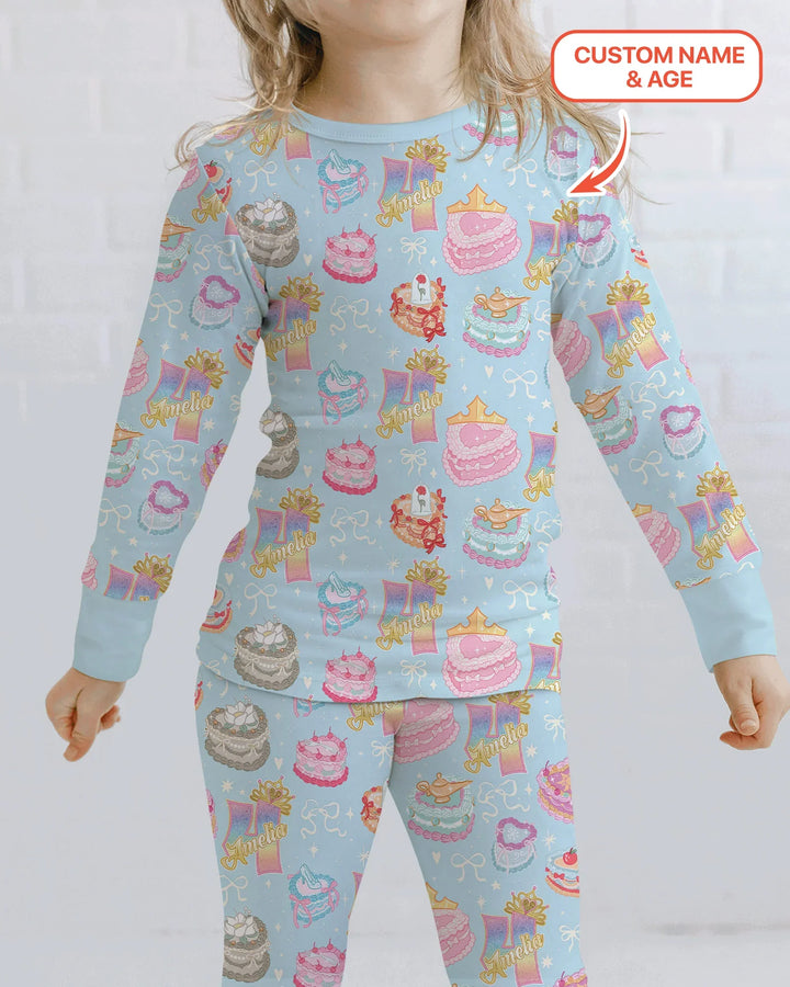 Custom Princess Baby Birthday Bamboo Two Piece Long Sleeve Pajama Set