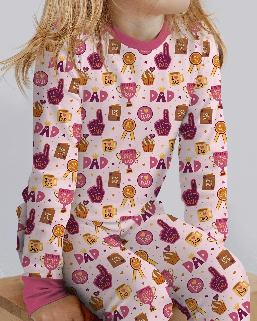 World's Best Dad Bamboo Two Piece Long Sleeve Pajama Set