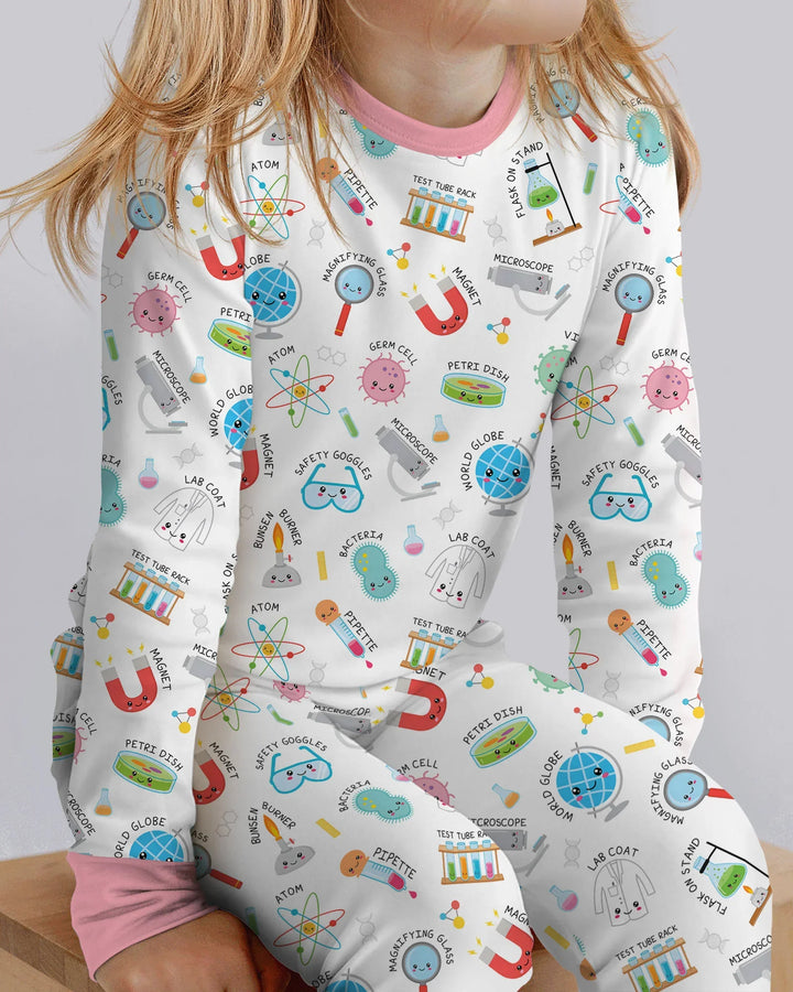 Science Fun Family Matching Bamboo Two Piece Long Sleeve Pajama Set
