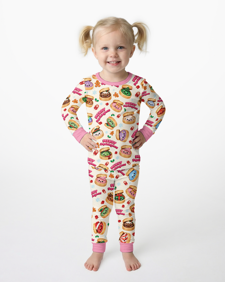 Merry Squishmas Bamboo Two Piece Long Sleeve Pajama Set