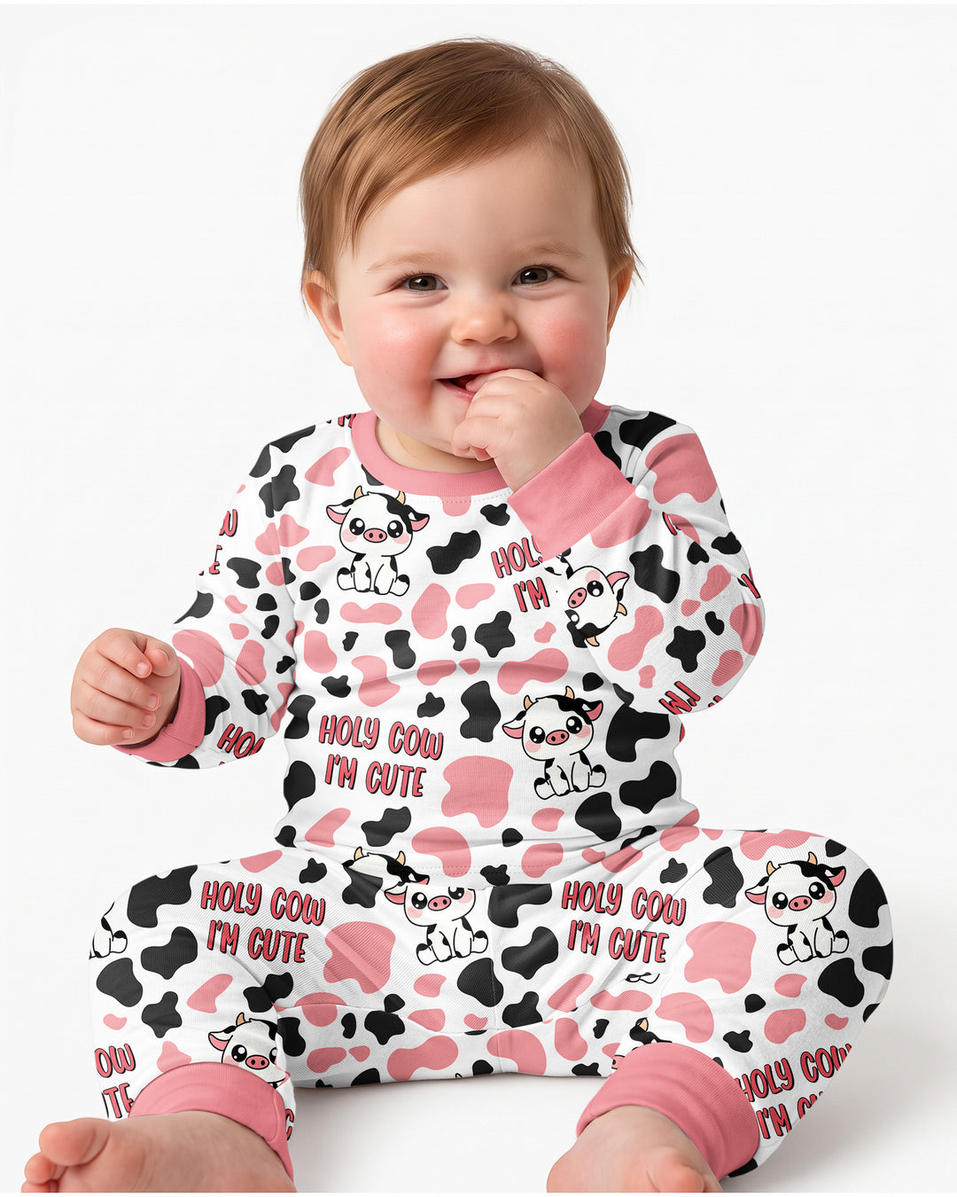 Holy Cow I'm Cute Bamboo Two Piece Long Sleeve Pajama Set