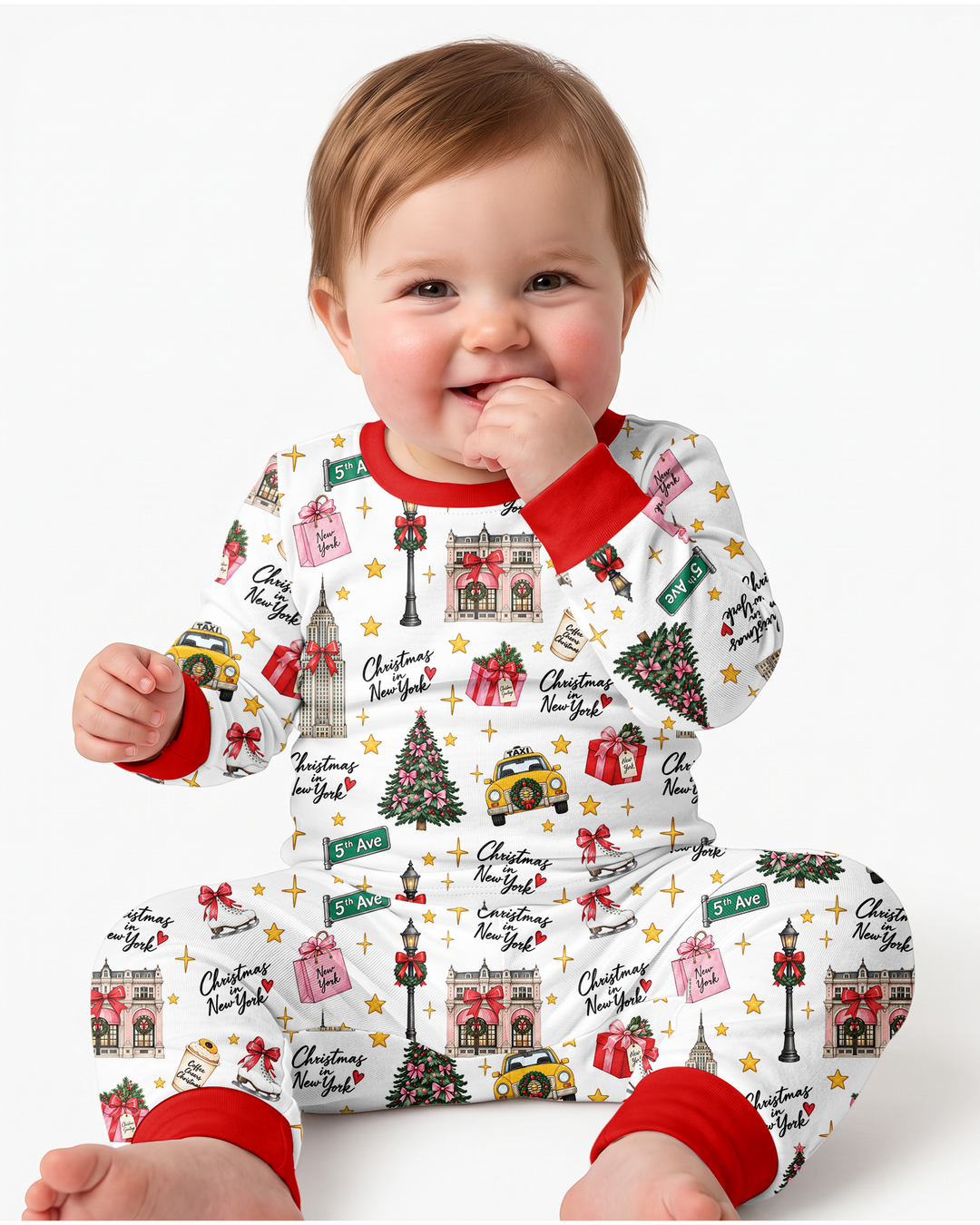 Christmas In NYC Bamboo Two Piece Long Sleeve Pajama Set