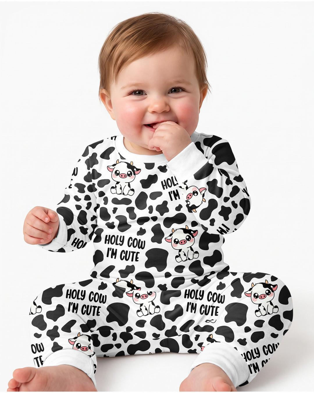 Holy Cow I'm Cute Bamboo Two Piece Long Sleeve Pajama Set