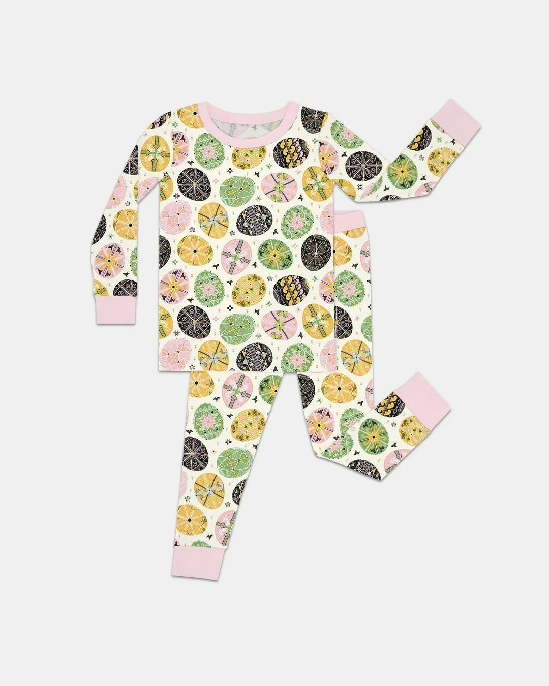 Pysanky Eggs Family Matching Bamboo Two Piece Long Sleeve Pajama Set