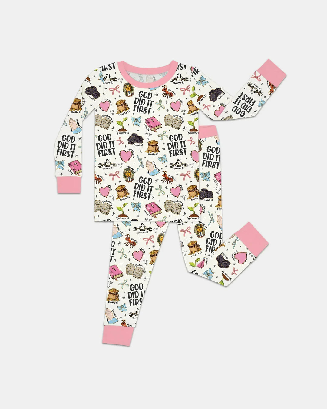 God Did It First Bamboo Two Piece Long Sleeve Pajama Set