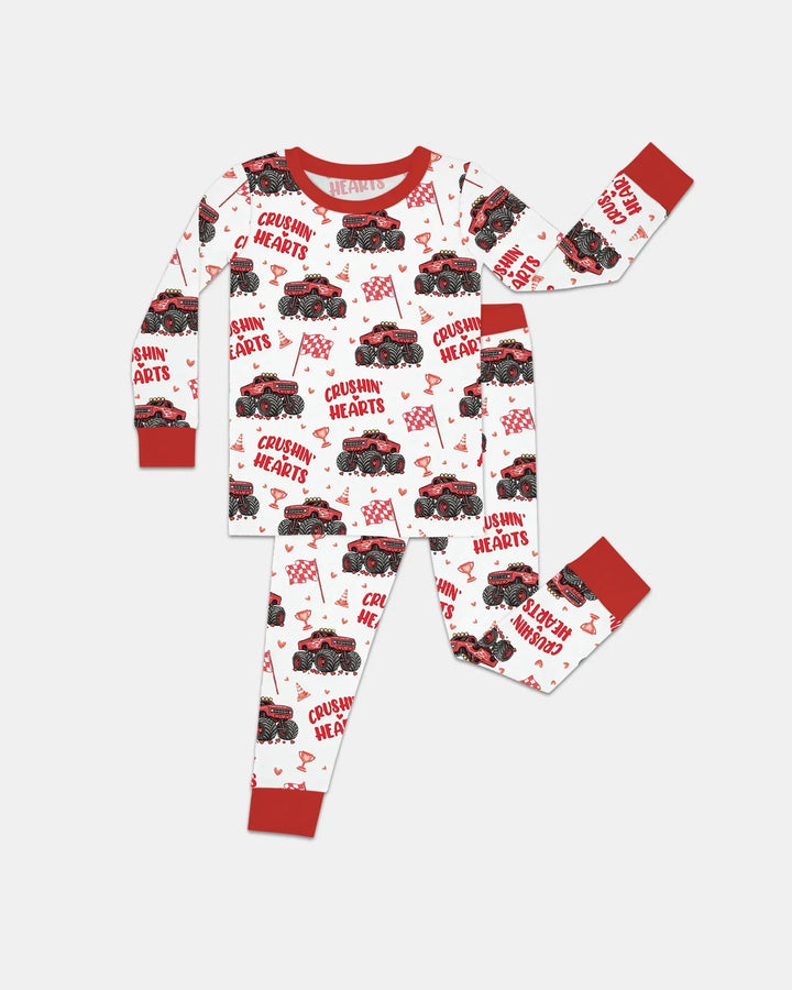Crushin Hearts Bamboo Two Piece Long Sleeve Pajama Set