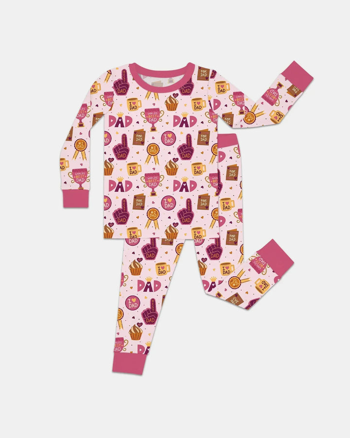World's Best Dad Bamboo Two Piece Long Sleeve Pajama Set