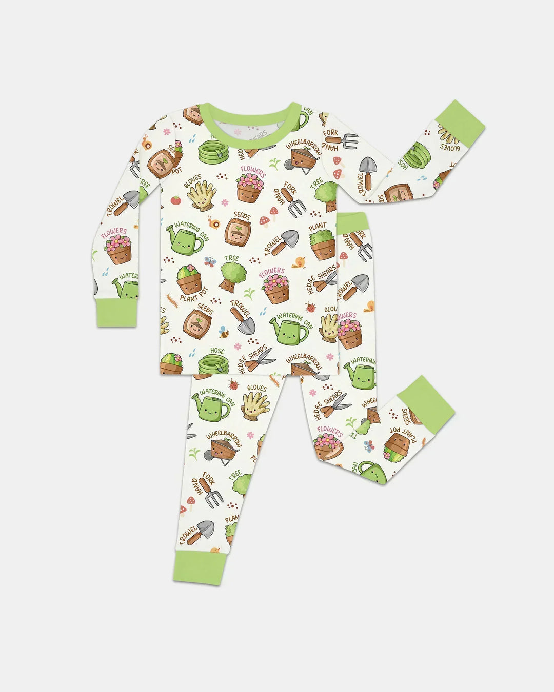 Kawaii Garden Crew Bamboo Two Piece Long Sleeve Pajama Set