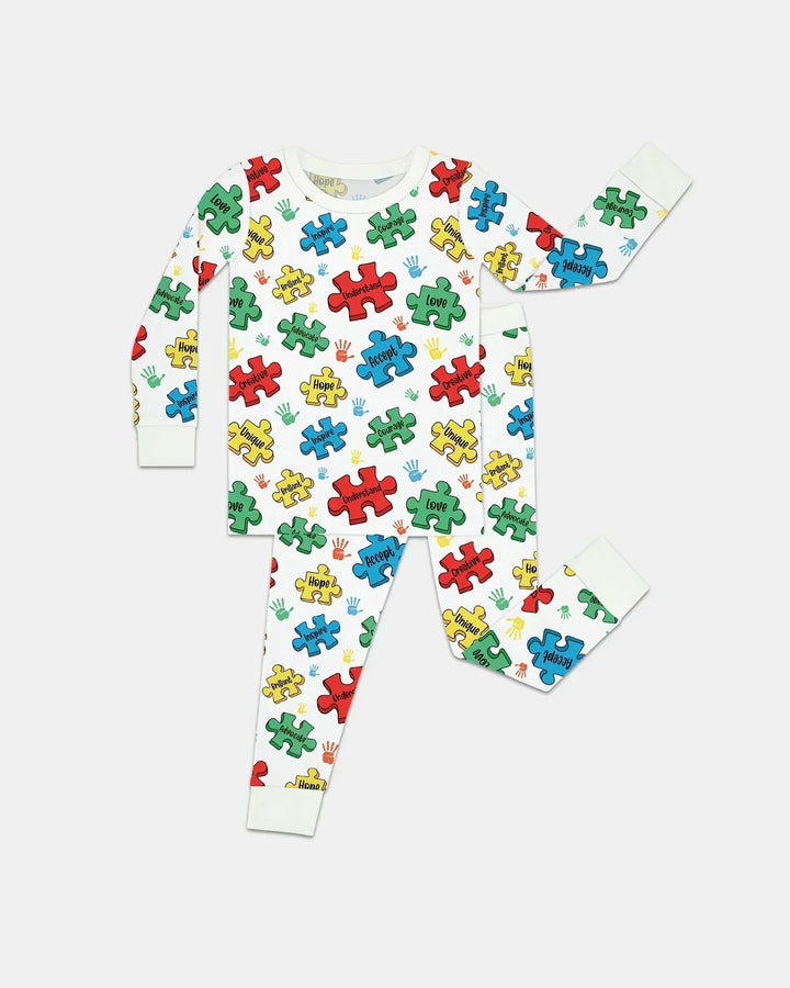 Puzzle You Are Bamboo Two Piece Long Sleeve Pajama Set