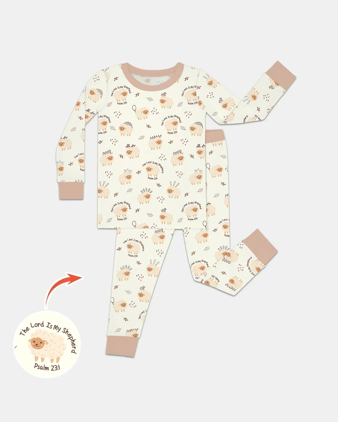 The Lord Is My Shepherd Baby Bamboo Two Piece Long Sleeve Pajama Set