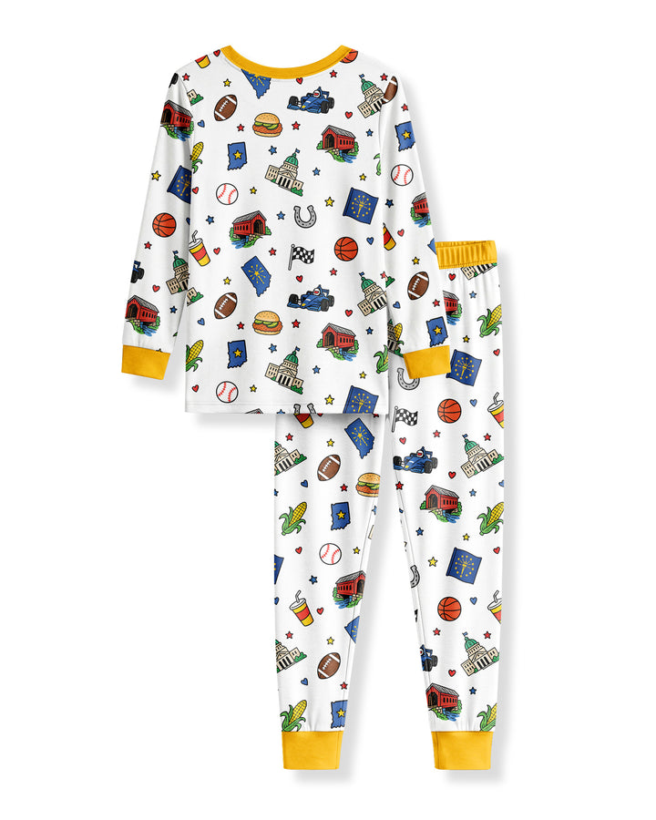 Someone in Indiana Loves Me Bamboo Two Piece Long Sleeve Pajama Set