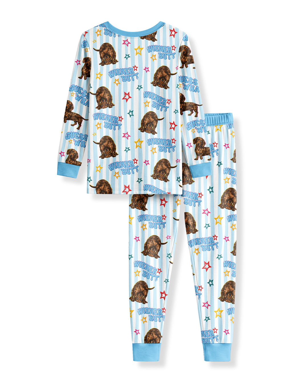 Guess What? Wiener Butt! Bamboo Two Piece Long Sleeve Pajama Set