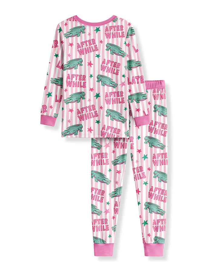 Later Gator After A While Bamboo Two Piece Long Sleeve Pajama Set