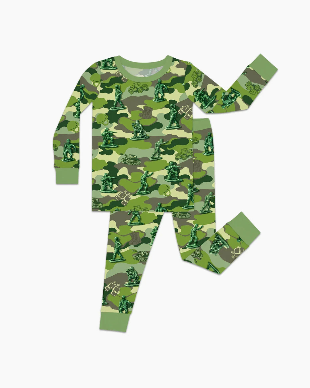 Green Army Men Bamboo Two Piece Long Sleeve Pajama Set