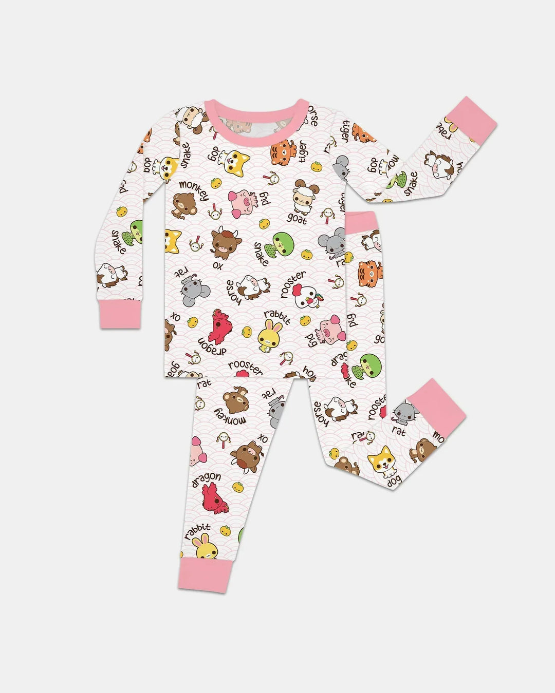 Kawaii Zodiac Bamboo Two Piece Long Sleeve Pajama Set