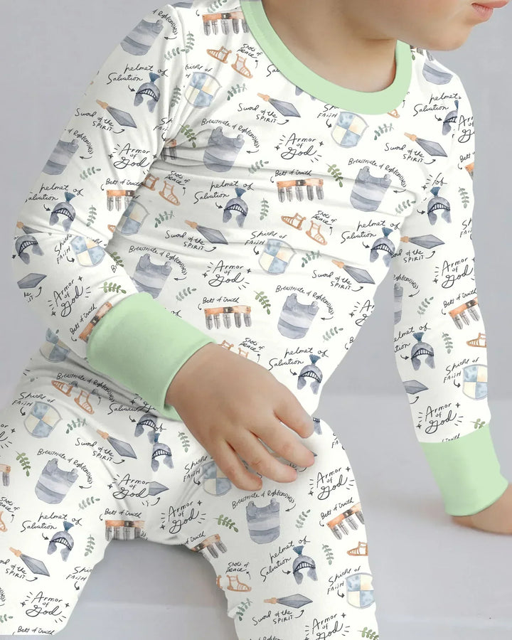 Ephesians 6:10-18 Armor of God Bamboo Two Piece Long Sleeve Pajama Set