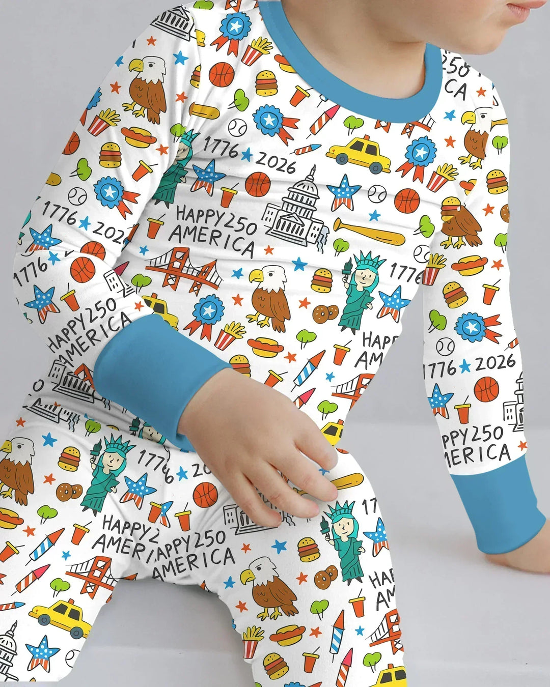 Happy 250 America 7626 Bamboo Two Piece Long Sleeve Pajama Set