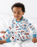 Patriotic Construction Bamboo Two Piece Long Sleeve Pajama Set