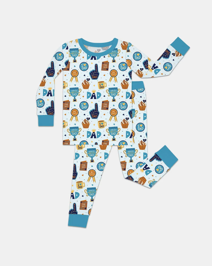 World's Best Dad Bamboo Two Piece Long Sleeve Pajama Set